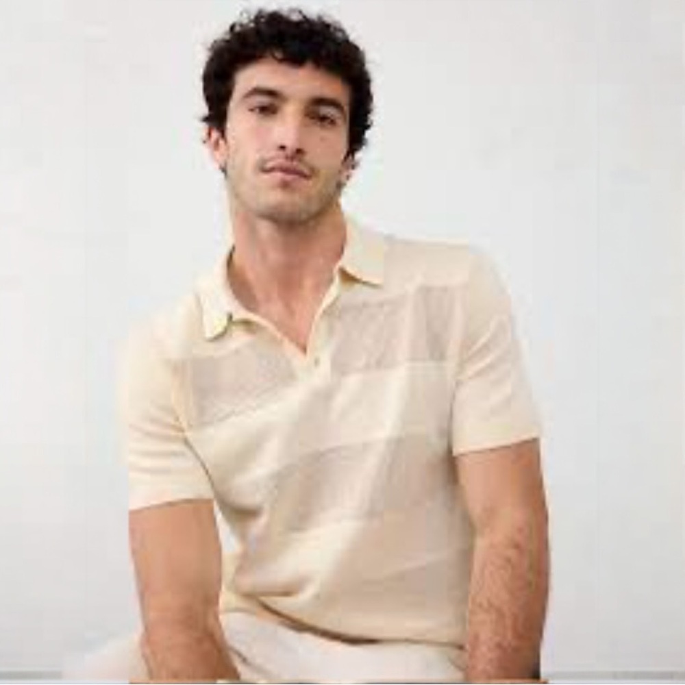NWT Banana Republic MESH STRIPED POLO